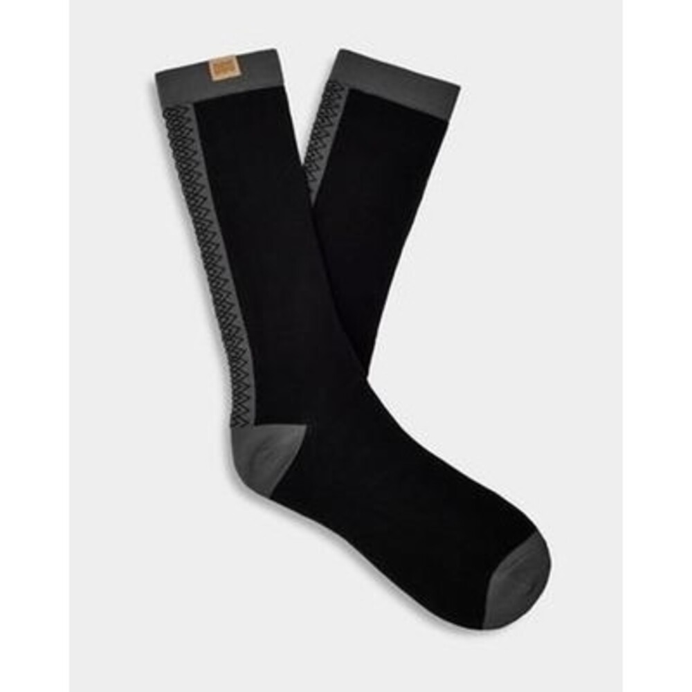 UGG Tasman Crew Socks Men's OSFM 8-12.5 Black/Gray